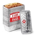 thumbnail image 1 of Stock Your Home 2 Lb Aluminum Foil Mini Loaf Pans (50 Pack) Disposable Small Loaf Pan - 2 Pound Baking Tin Liners, Perfect to Bake Cakes, Bread Loaves, and Meat - 8.5 x 4.5 x 2.5, 1 of 7