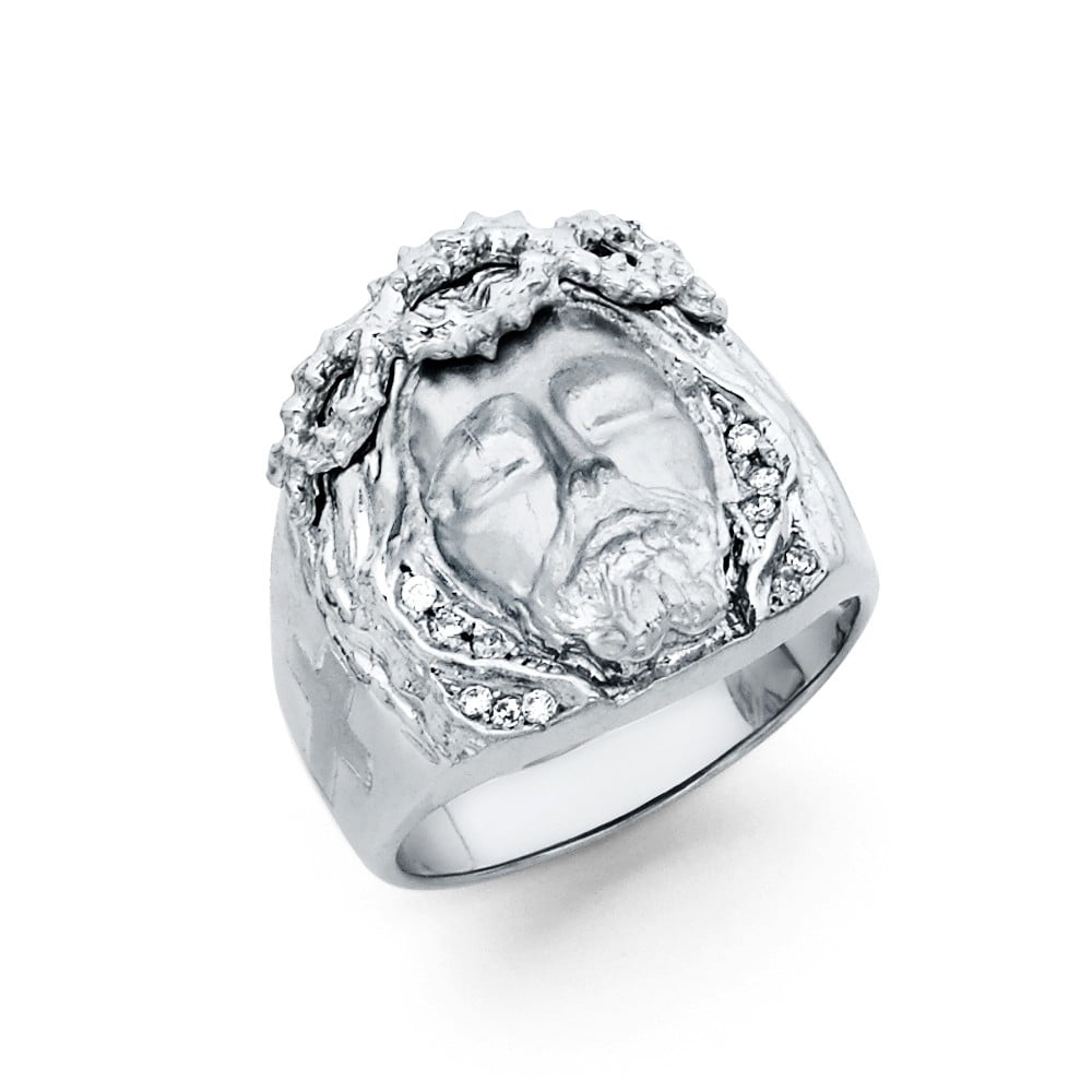 Jewels By Lux Sterling Silver Rhodium-plated Leave CZ Ring