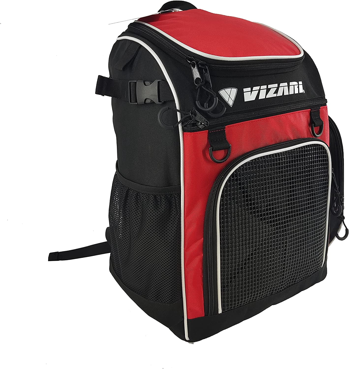 Vizari 'Cambria' Soccer Backpack | Versatile Multiple Sports Bag for Ultimate Convenience | For Kids and Adults - Red/White