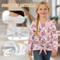 thumbnail image 5 of DISNIMO Girls Shirt for 5-12 Years Butterfly Flower Print Long Sleeve Pullover Tops Casual Crewneck Blouse T-Shirt Soft Tie Front Shirts, 5 of 8