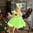 thumbnail image 3 of Gibobby Vestido de manga corta con estampado de Navidad Disfraz de las cavernas para niños pequeños, Navidad, huesos de perro, chica de las cavernas histórica (Verde, 12-18 meses), 3 of 4