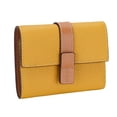 thumbnail image 2 of facefd Leather Women Purse Rectangular Replacement Trifold Solid Color Stylish Card Holder Wallet Notecase Birthday Gift Yellow, 2 of 9