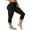 Side Drawstring-Black, variant on Charmo V Slit Swim Pants for Womens High Waistband Capris Pants Swim Surfing Leggings with Pockets UPF 50+
