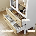 thumbnail image 2 of HLR 70" Tall Arched Bookshelf, Kitchen Pantry Storage Cabinet, 4-Tier Bookcase with 2 Doors for Living Room, Kitchen, Home Office, White, 2 of 6