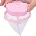 thumbnail image 3 of 3 Pieces Reusable Washing Machine Lint Catcher Home Washing Machine Wool Net Bag Hair Filter Net Bag Shampoo Hair Catcher (Blue) Color, Pink, Green, 3 of 4