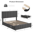 thumbnail image 2 of Queen Linen Upholstered Platform Bed Frame with 4 Storage Drawers, Adjustable Headboard, Wooden Slats Support, No Box Spring Needed, Grey, 2 of 9
