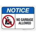 thumbnail image 1 of No Garbage Allowed Sign, ANSI Notice Sign,, 1 of 1