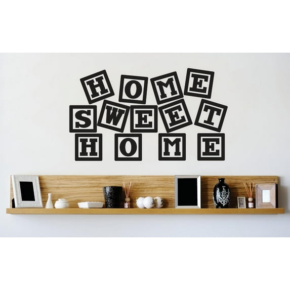 Custom Wall Decal Vinyl Sticker : Home Sweet Home Text Quote Picture Art Peel & Stick Mural 12x18 Inches