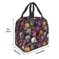 thumbnail image 5 of Lsque Halloween Skeleton Print Insulated Lunch Bag with Thick Aluminum Foil Lunch Tote Bag with Front Pocket for Men and Women, Ideal for Work, School, Picnics, and Travel, 5 of 8