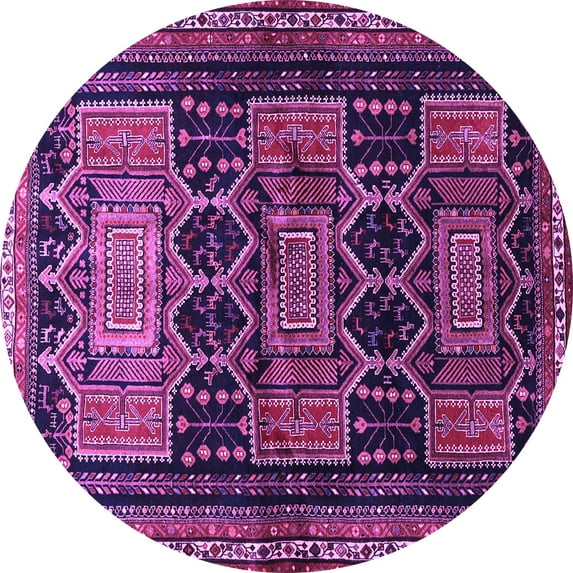 Ahgly Company Indoor Round Persian Purple Traditional Area Rugs, 6' Round