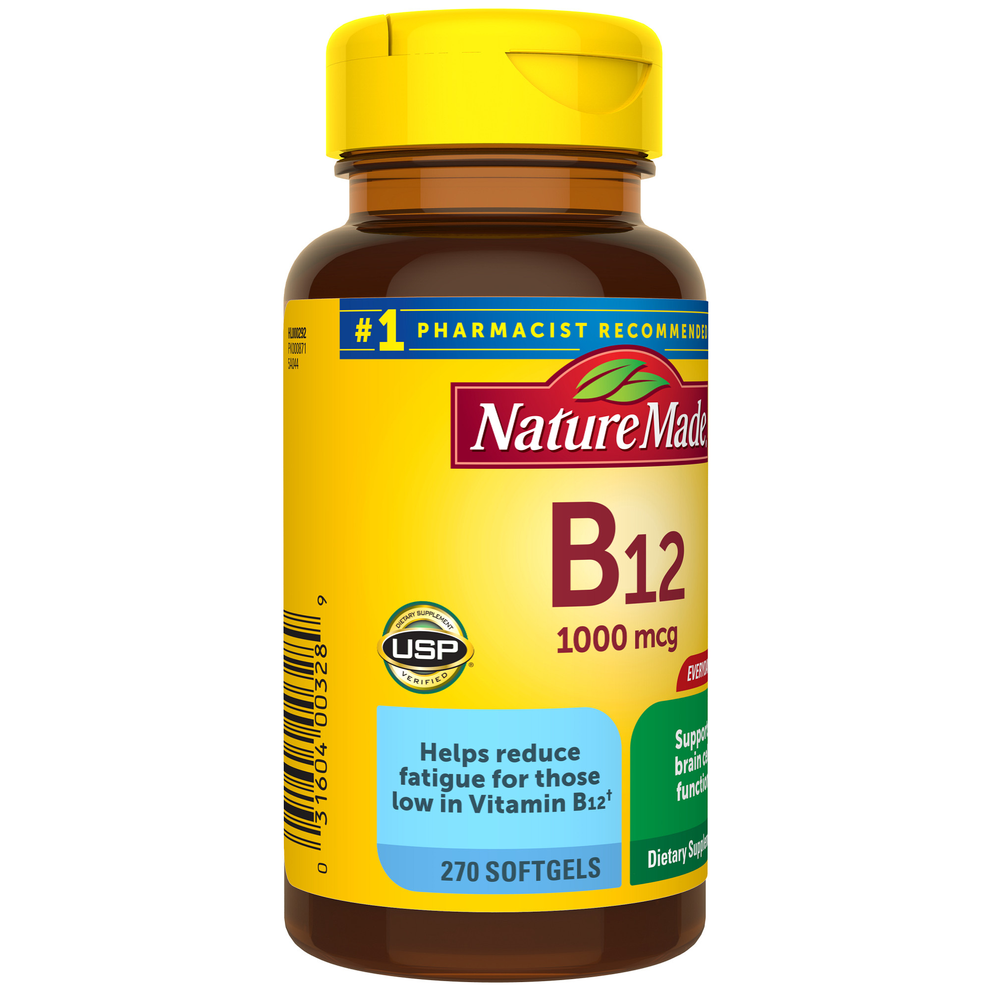 Nature Made Vitamin B12 1000 Mcg Softgels, Dietary Supplement, 270 ...