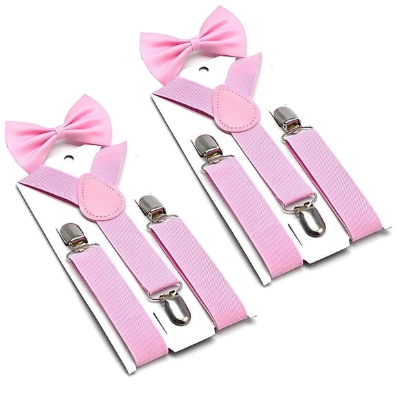 GASTROPOD 2026 New 2Pcs Child Suspenders Three Suspender Clips Suspenders for Child Adjustable Length Kids Suspenders for School,Party,Formal,Casual,Daily Wear,2.5X65Cm,Pink