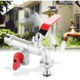 thumbnail image 3 of Robinet d'Eau en Laiton à Double Soupape à Angle de 90 Degrés 1/2" Rouge Robinet de Jardin Extérieur, 3 of 5