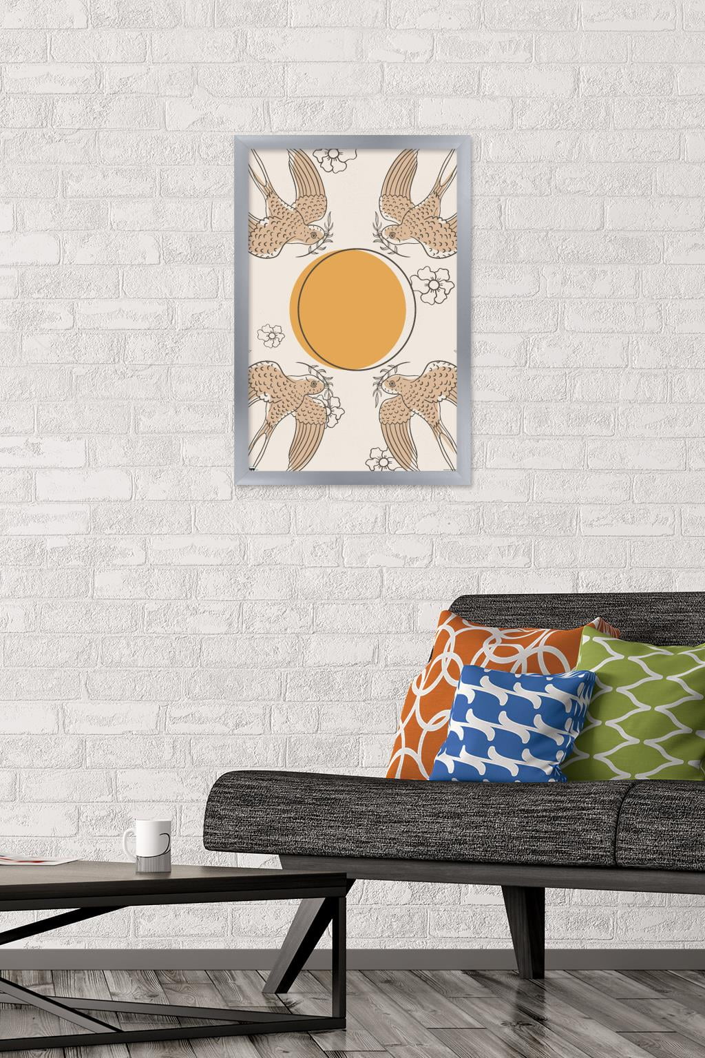 Birds Fly To The Sun Wall Poster, 14.725" x 22.375" Framed
