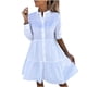 thumbnail image 1 of Vestido de Verano Para Mujer Cuello Vuelto Manga Larga Color Sólido Vestido Casual Odeerbi ODB112900, 1 of 9