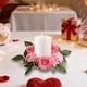 thumbnail image 5 of Corona De Velas De Plástico Con Rosas Simuladas Corona de rosas de seda roja con diseño de sandía para decoración de velas de boda, fiestas y ambiente festivo (1 unidad) JASKFLY, 5 of 9