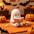thumbnail image 6 of Voglyf Cute Ghost Reading Book, 3D Resin Halloween Figurine Lamp With Warm Light for Study Room, Party, Indoor Decor, Spooky Season, As A Funny Halloween Gift And Desk Decoration, 6 of 7
