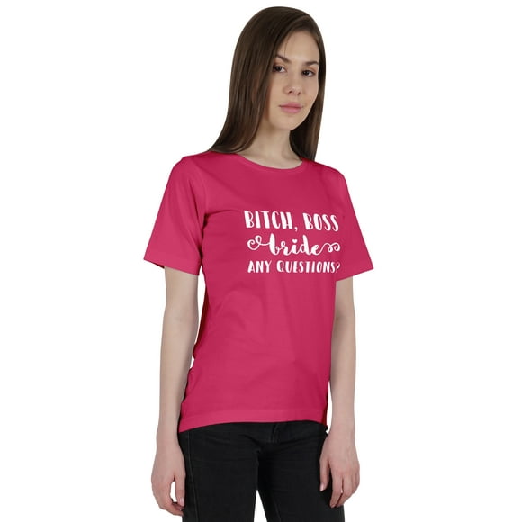 Inkdotpot Bitch,Boss Bride Any Question? Shirt Bride Bachelorette Party Shirts Bridal T-Shirt Wedding Tshirt