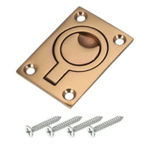 Uxcell 2-1/2"-1-3/4" Flush Pull Ring Handles Square Recessed Door Pull Hidden Boat Hatch Latch,Red Bronze