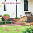 thumbnail image 2 of Set of 2 Pink Metal Flamingo Planters with Basket for Indoor Outdoor Garden Yard Decor, 2 of 7