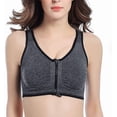 thumbnail image 2 of Women's Zip Front Sports Bra Wireless Racerback Yoga Bras Active Sport Bras, 2 of 4