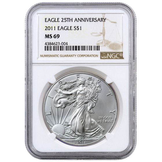 2011 American Silver Eagle NGC MS-69 1 oz Coin - Walmart.com