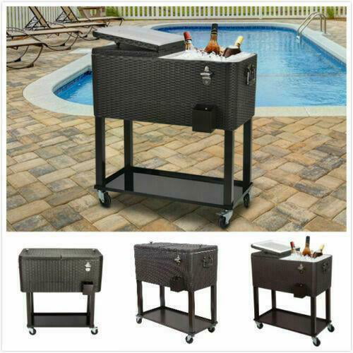 Details about   80QT Rolling Warm Cooler Food Cart Ice Chest Patio Outdoor Drink Party BBQ 