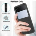 thumbnail image 6 of Asuwish Compatible with Samsung Galaxy Z Flip 4 5G 2022 Phone Case Hybrid Rugged Shockproof Hard Protective Drop Proof Full Body Heavy Duty Mobile Cell Cover for ZFlip4 Z4 Flip4 4Z Women Men Black, 6 of 7