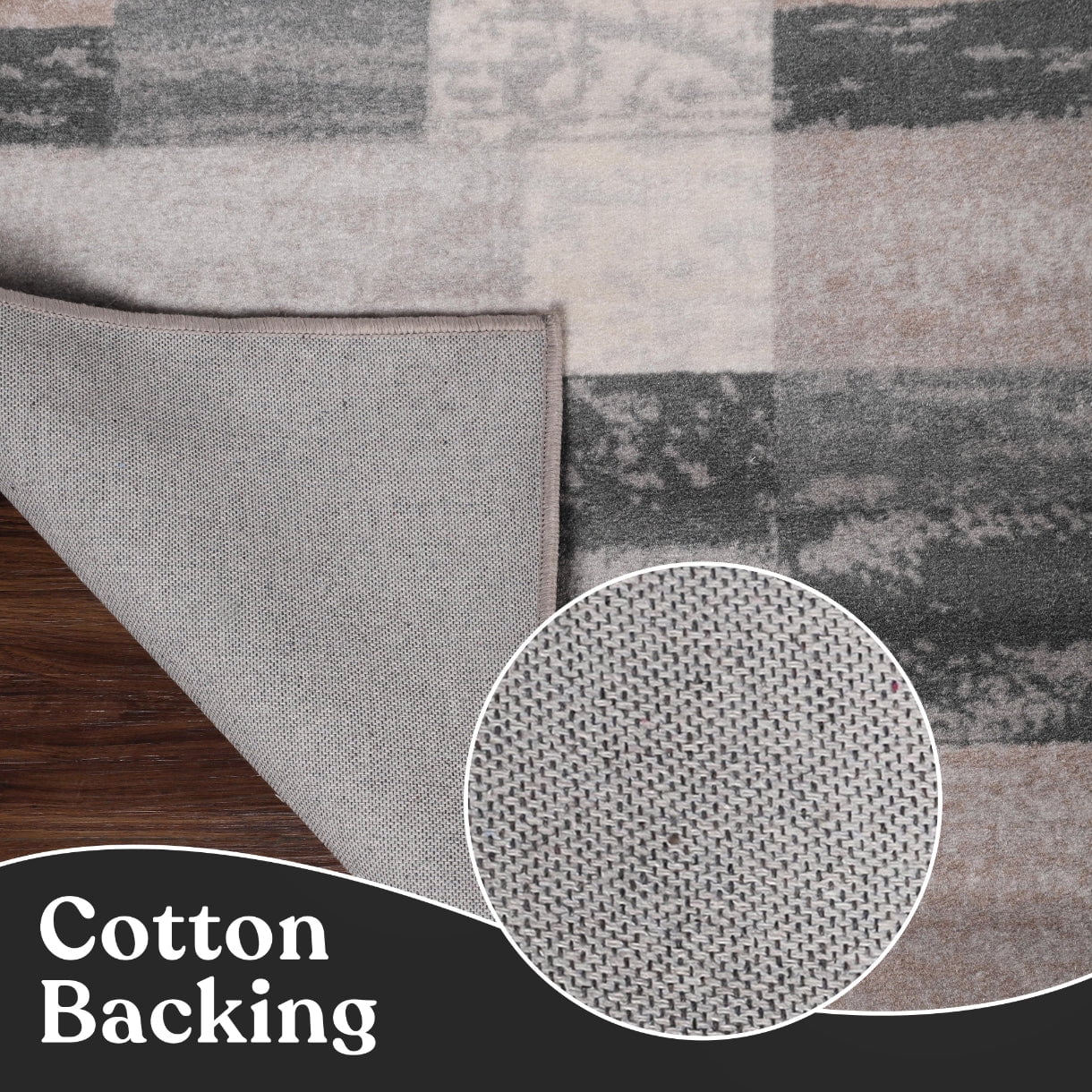 Superior Rockwood Geometric Blocks Washable Indoor Area Rug, 10' x 14', Beige