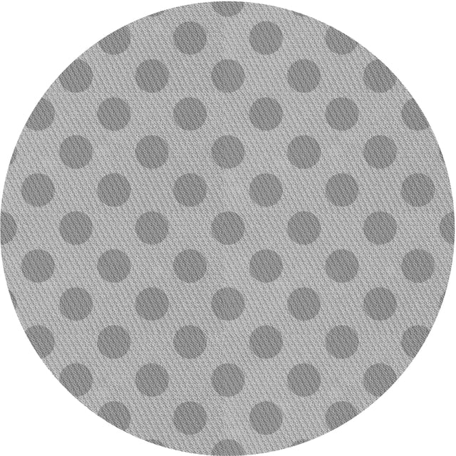Ahgly Company Tapis d'Intérieur Lavables en Machine, Ronds, Gris Argent Transitionnel, 7' Ronds