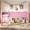Pink, variant on Leumius Twin Size Loft Bed with Full-Length Guardrails, Solid Wood Low Loft Bed with Ladders and Beside Book Shelf, Chic Shape and Low Profile Design for Boys Girls Pink