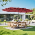 thumbnail image 6 of Blorly 15ft Large Patio Umbrella with Base Included, Rectangle Table Umbrella Outdoor Patio, Outside Umbrellas for Deck, Market, Backyard, Red, 6 of 8