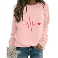 thumbnail image 5 of Juebong Women Valentines Day Pullover Sweatshirts Long Sleeve Love Heart Sweater Crewneck Casual Fall Tops T-Shirts, 5 of 6