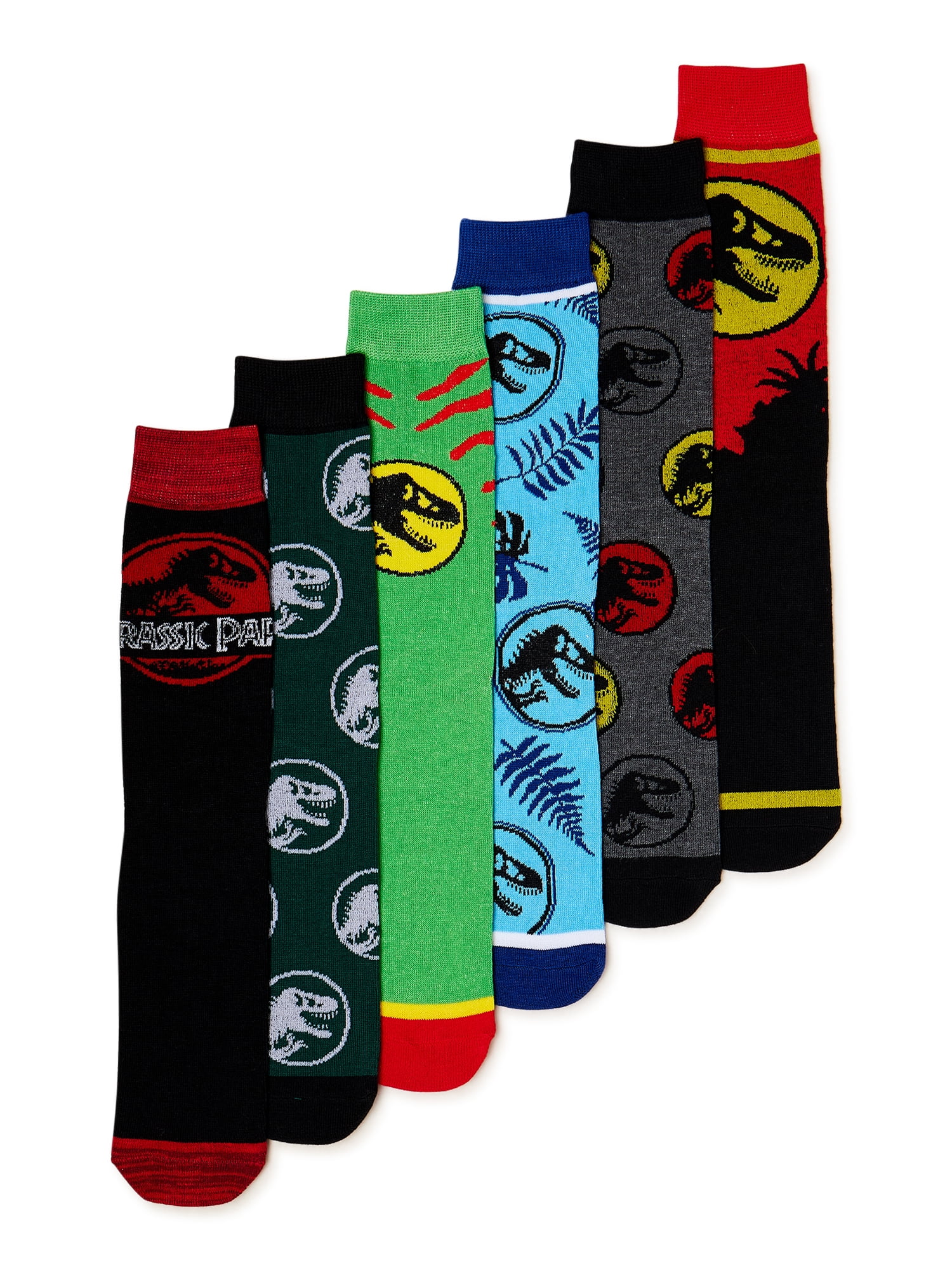 Jurassic Park Men's Crew Socks, 6-Pack