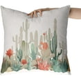 thumbnail image 3 of Cactus Throw Pillow Covers Tropical Plants Cactus Decorative Pillow Cases 18x18 Set of 2 Desert Green Succulent Prickly Pear Pillowcase Summer Outdoor Cushion Cover for Home Couch Sofa, 3 of 6