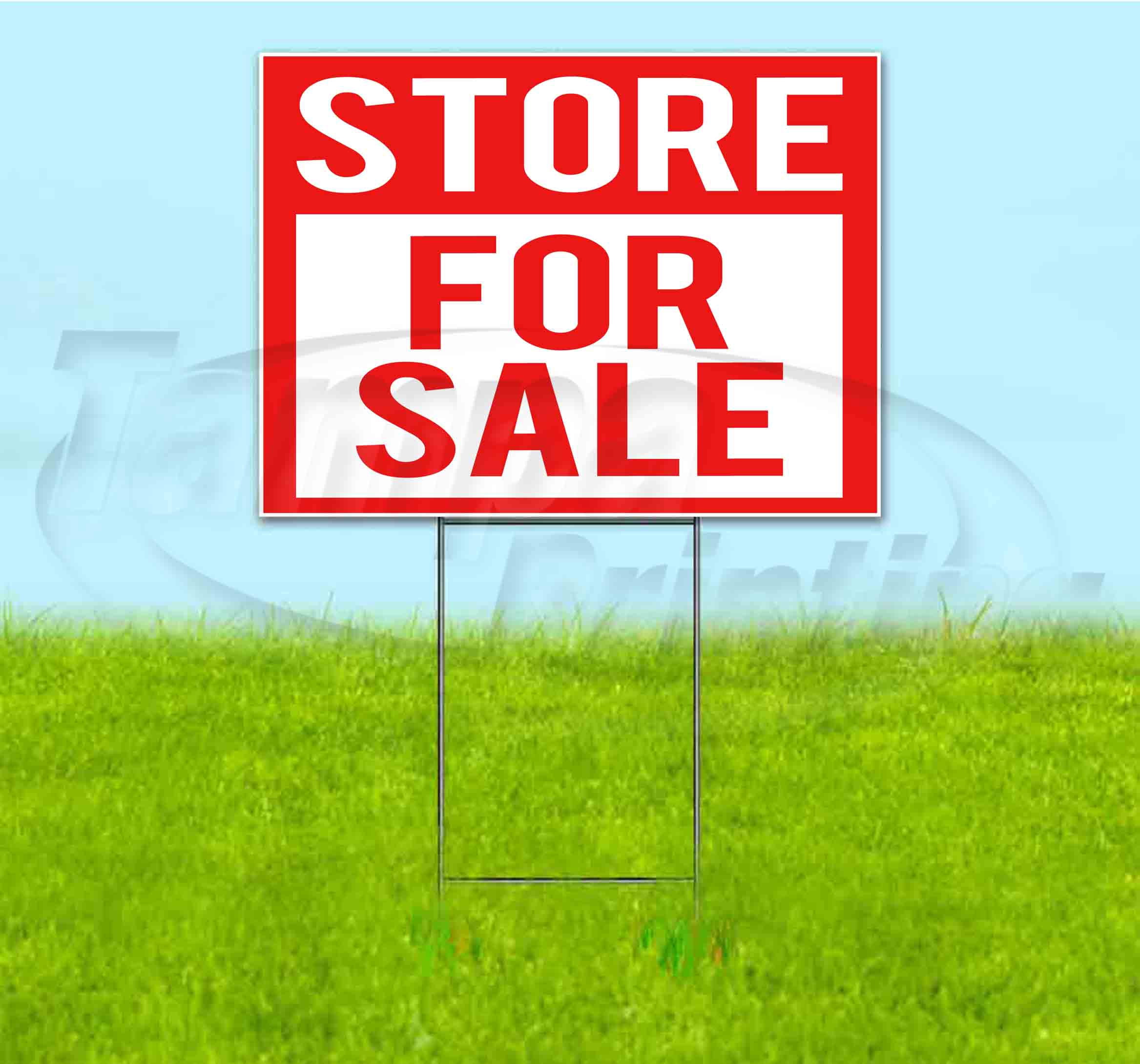 Store For Sale (18" x 24") Yard Sign, Includes Metal Step Stake