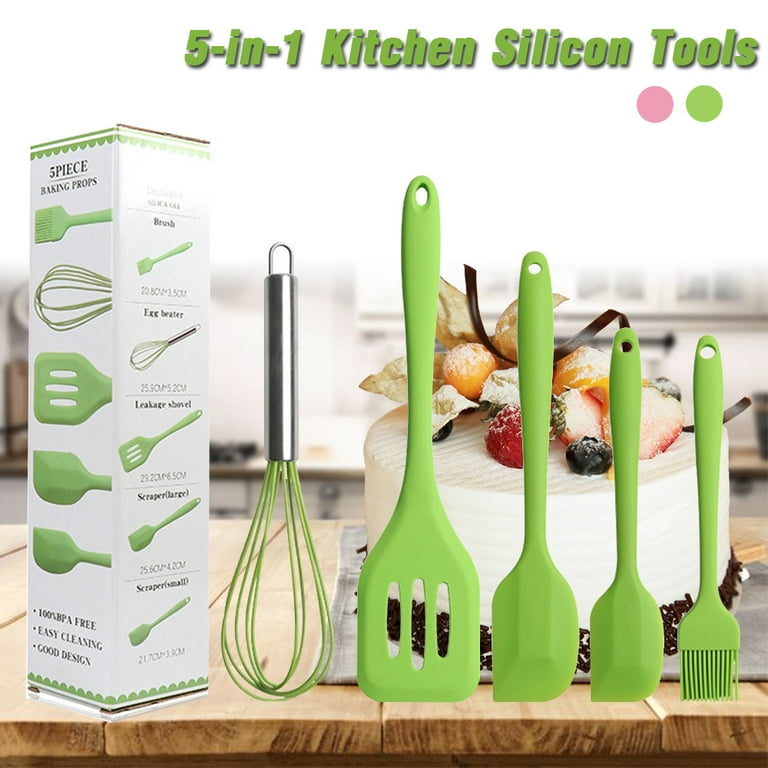 4 Set Silicone Mini Spoon Spatula 2 in1 Non Stick Heat Resistant Scraper Kitchen