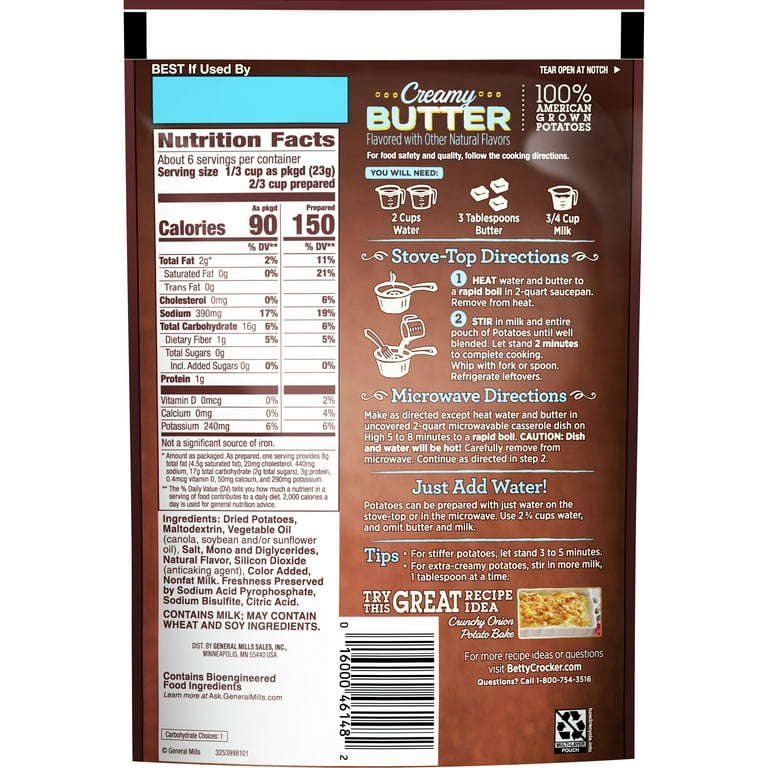 Betty Crocker Homestyle Creamy Butter Mashed Potatoes 4.7 oz