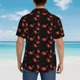thumbnail image 4 of Balery Flamingo Camisas hawaianas de manga corta para hombre, camisas playeras de corte holgado, camisas de vacaciones con botones,Large, 4 of 7