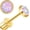 Gold Pink Opal, variant on 14K Gold Plated Threadless Flat Back Opal Stud Earrings Hypoallergenic Surgical Stainless Steel Earrings Studs for Women 5mm Handmade Cartilage Helix Conch Multiple Piercing[h0795]