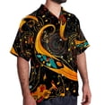 thumbnail image 2 of Note Men's Button Down Spread Collar Casual Printed Short Sleeve Summer Beach Unisex Shirts, 2 of 6