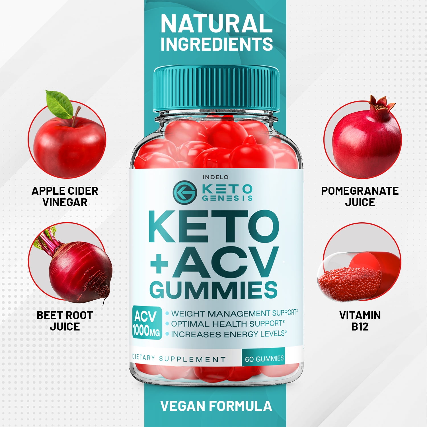 (2 Pack) Keto Genesis Keto ACV Gummies Advanced Weight Loss, 1000MG Apple Cider Vinegar Supplement, Genesis Keto Plus ACV Vitamin, Keto Genesis ACV (120 Gummies)