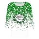 thumbnail image 5 of TaTaai Women's Spring Festival Top Round Neck 3/4 Sleeve Green St. Patrick's Day Print T-Shirt Loose Fit Casual Holiday Blouse Gift, 5 of 5