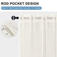 thumbnail image 4 of Hiasan Contemporary Light Filtering Sheer Curtains with Tiebacks, Linen Blend Rod Pocket Curtains for Living room/Bedroom, 52" x 63", Natural, Set of 2, 4 of 5