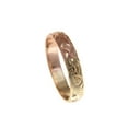 thumbnail image 3 of 14k yellow rose gold 2 tone custom hand engraved Hawaiian scroll maile 4mm ring size 3.5, 3 of 7
