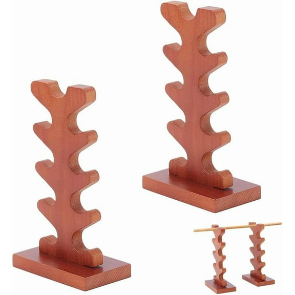Wooden Wand Display Holder 2.91x1.65x5.12inch Handmade Wand Stand 5-Tier Wand Display