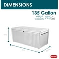 thumbnail image 2 of Keter Sumatra 135 Gallon Durable Resin Outdoor Storage Deck Box Ideal Store Garden Tools and Pool Toys, White, 2 of 14