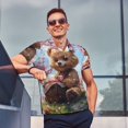 thumbnail image 4 of Fuzoiu Romantic Floral Bear Print Men's Polo Shirts Short Sleeve,Golf Shirts for Men,Mens Golf Shirt Moisture Wicking Quick-Dry-X-Large, 4 of 6