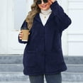 thumbnail image 2 of Lovskoo Winter Coats for Women Plus Size Fuzzy Fleece Hooded Zipper Long Sleeve Solid Color Plush Long Sleeve Hooded Casual Jacket Blue, 2 of 7