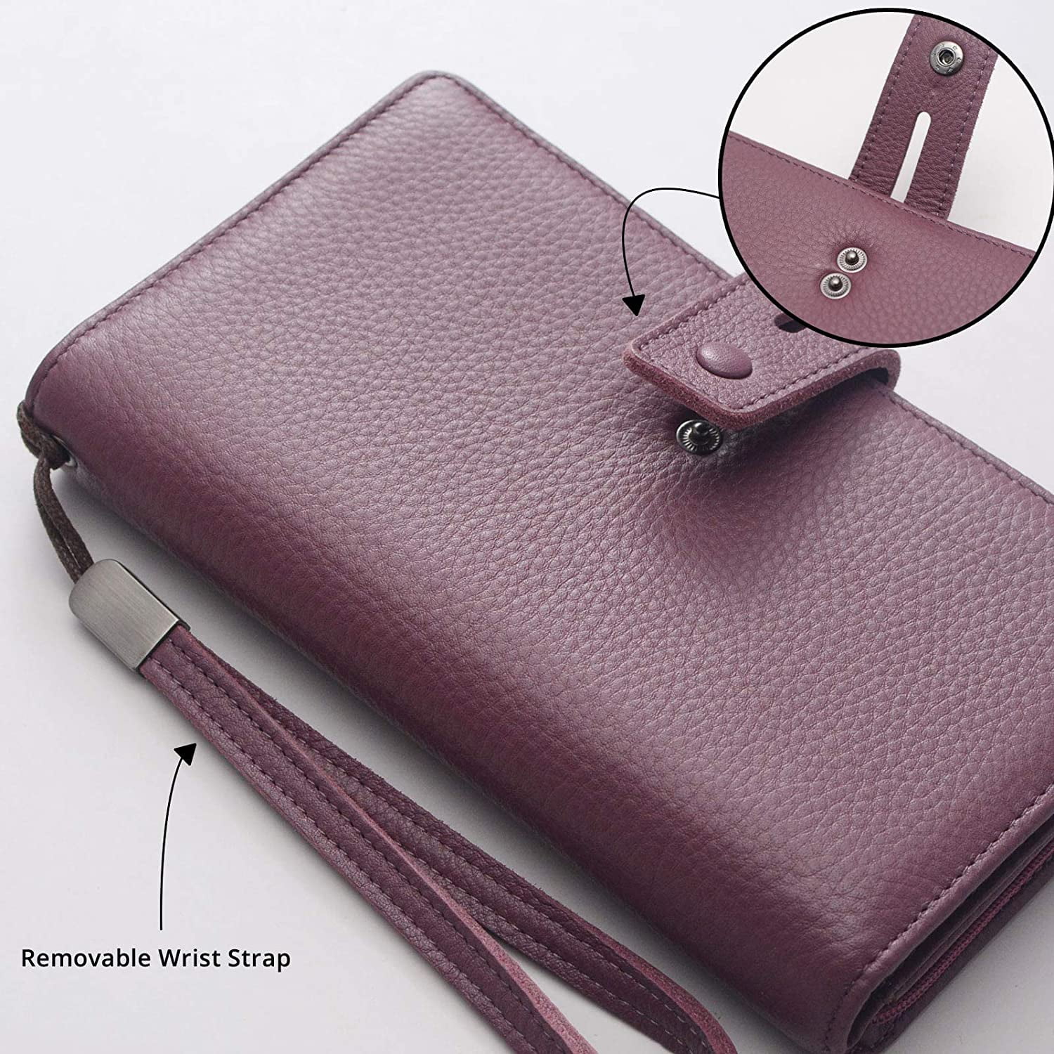 Oirtmiu Women Wallet Long PU Leather Large Capacity Multi Card Slots Case  Leaf Wallet Phone Passport Checkbook Wallet for Women with Zipper Pocket